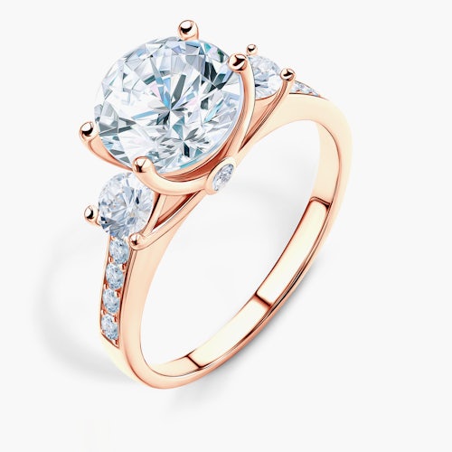 Pierścionek zaręczynowy Dream: różowe złoto, diamenty